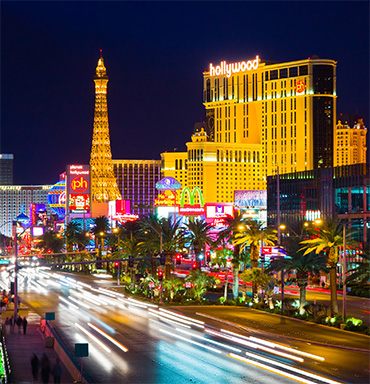 The Las Vegas Strip lit up at night